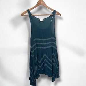 Free people Flowy Teal Trapeze tank top XS boho oversized Fairycore cottage